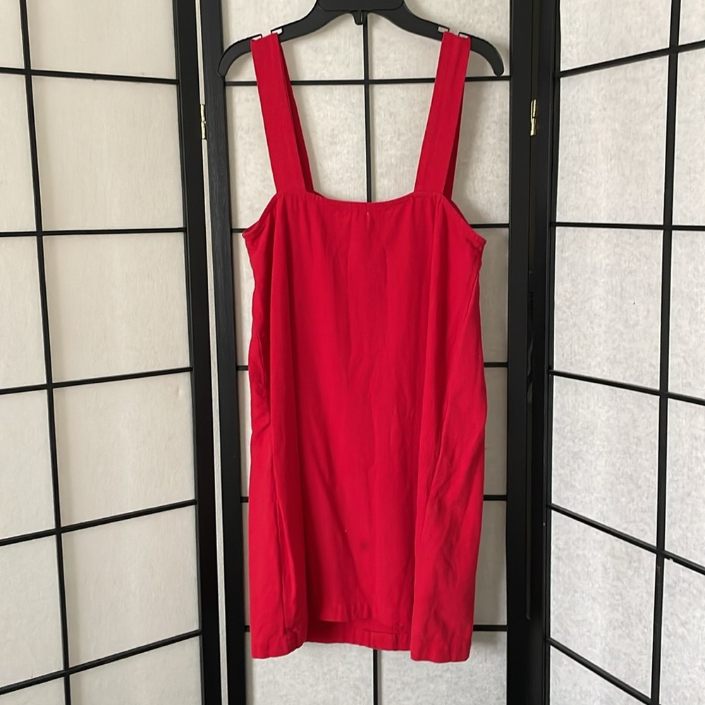 Button Down Red Dress - Picture 2 of 4